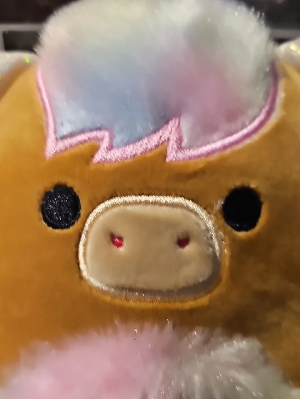 Squishmallows Brown Plush with Pink, White and Blue Accents